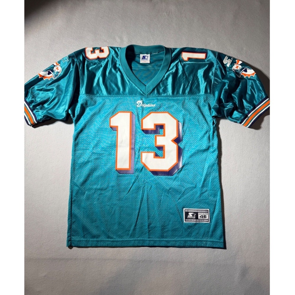 1998 Vintage Starter Miami Dolphins Jersey Mens 46 M Aqua Dan Marino 13 Stitched